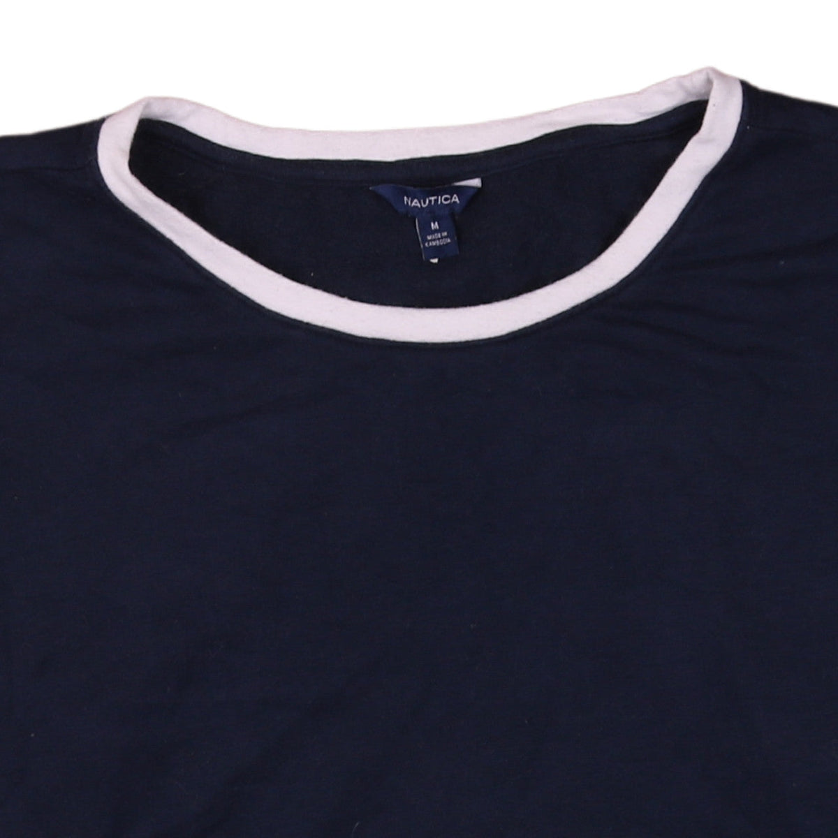 Nautica Mens Blue Long Sleeve Crew Neck Cotton T-Shirt M