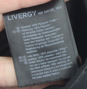 Livergy Unisex Black Puffer Jacket M Water Resistant Lightweight