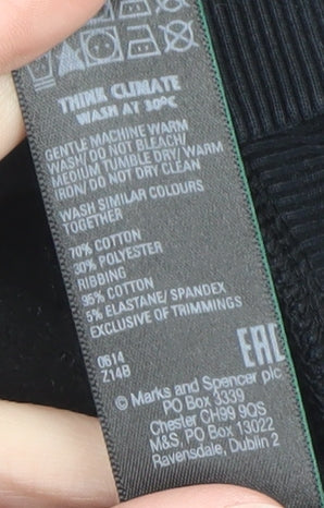 Marks & Spencer Womens Black NY Sweatshirt Size 8 Cotton Blend