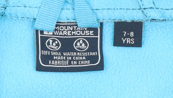 Mountain Warehouse Boys Blue Camouflage Soft Shell Hooded Jacket 7-8 Years