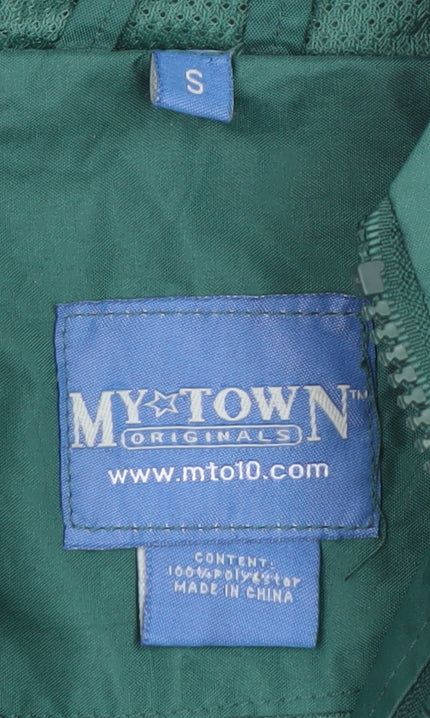 My Town Originals Men's Green Hooded Windbreaker Jacket Size S