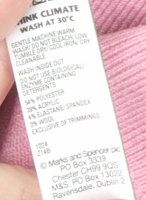Marks and Spencer Women's Pink Roll Neck Knit Jumper Medium