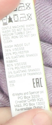 Marks & Spencer Womens Lilac Pullover Hoodie Size 8 Viscose Blend