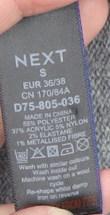 Next Women Grey Sequin Star Striped Knit Jumper Size S