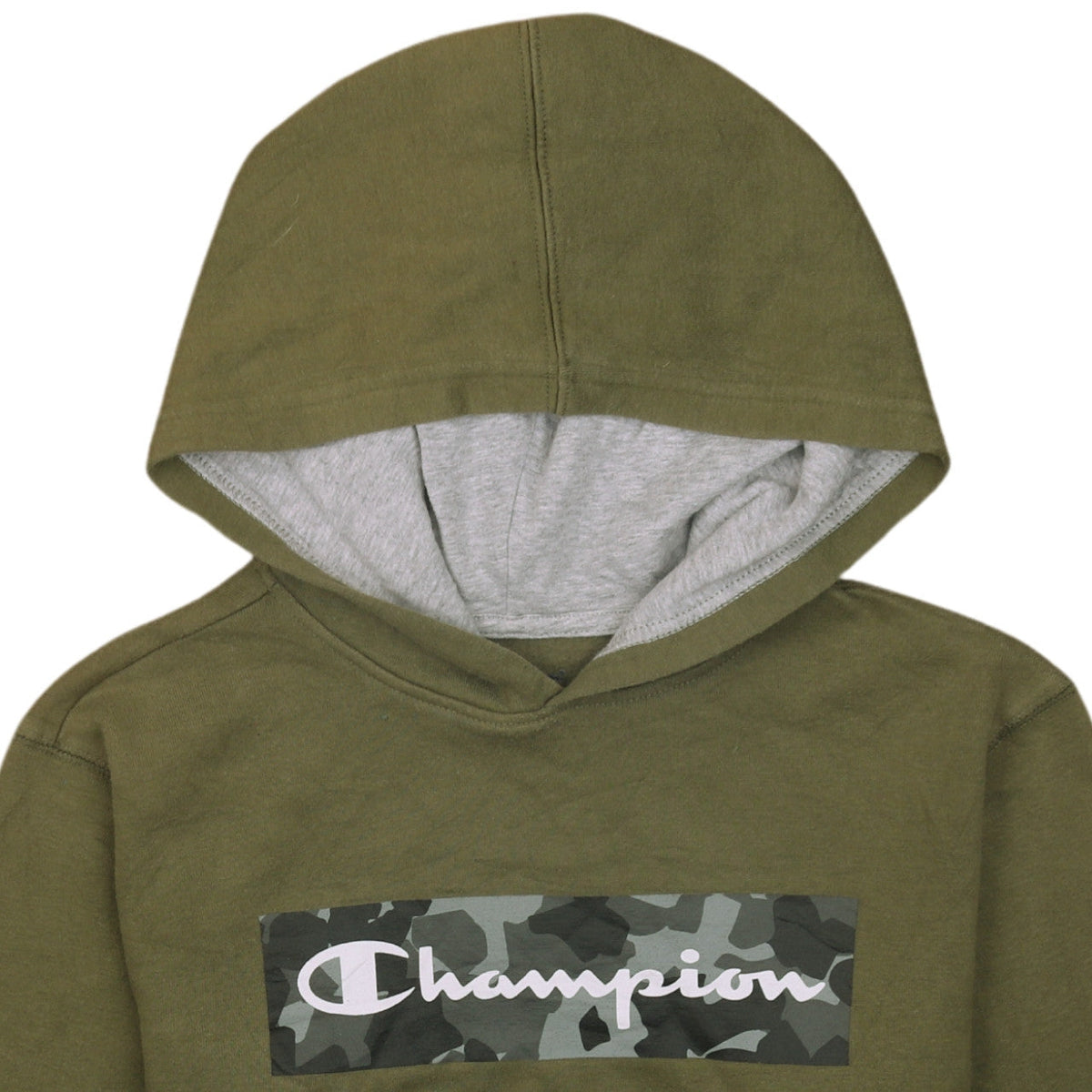 Champion Boys Green XL Camouflage Logo Pullover Hoodie Sweatshirt