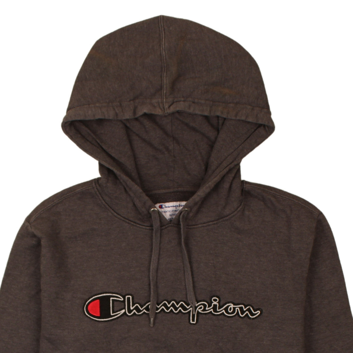 Champion Men's Brown Pullover Hoodie M Logo Fleece Sweatshirt