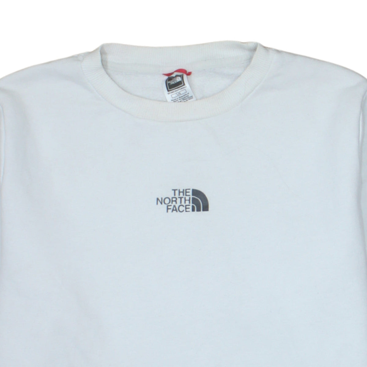 The North Face Womens White Cotton Blend Crew Neck Sweatshirt L
