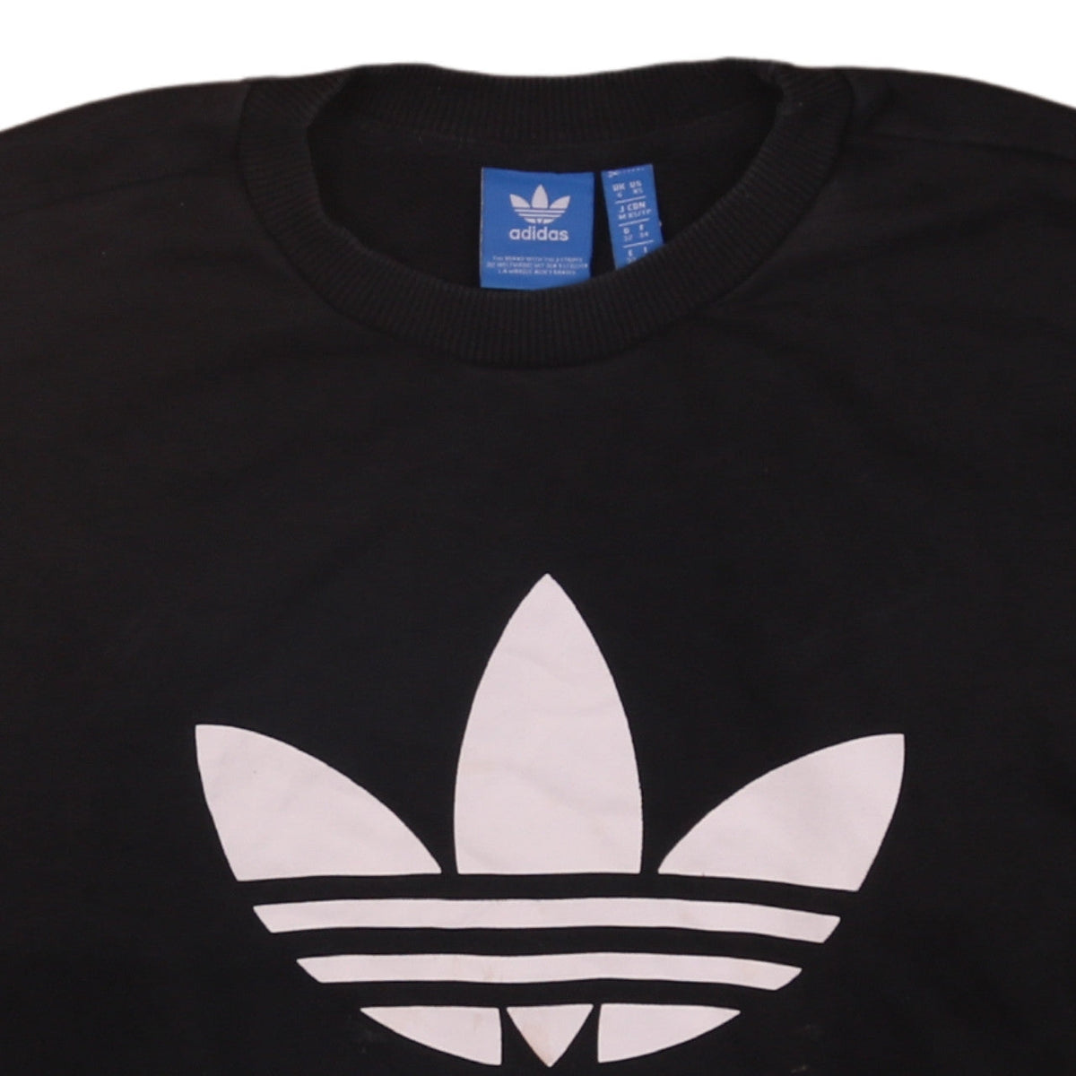 Adidas Womens Black Crew Neck Pullover Sweatshirt UK 6