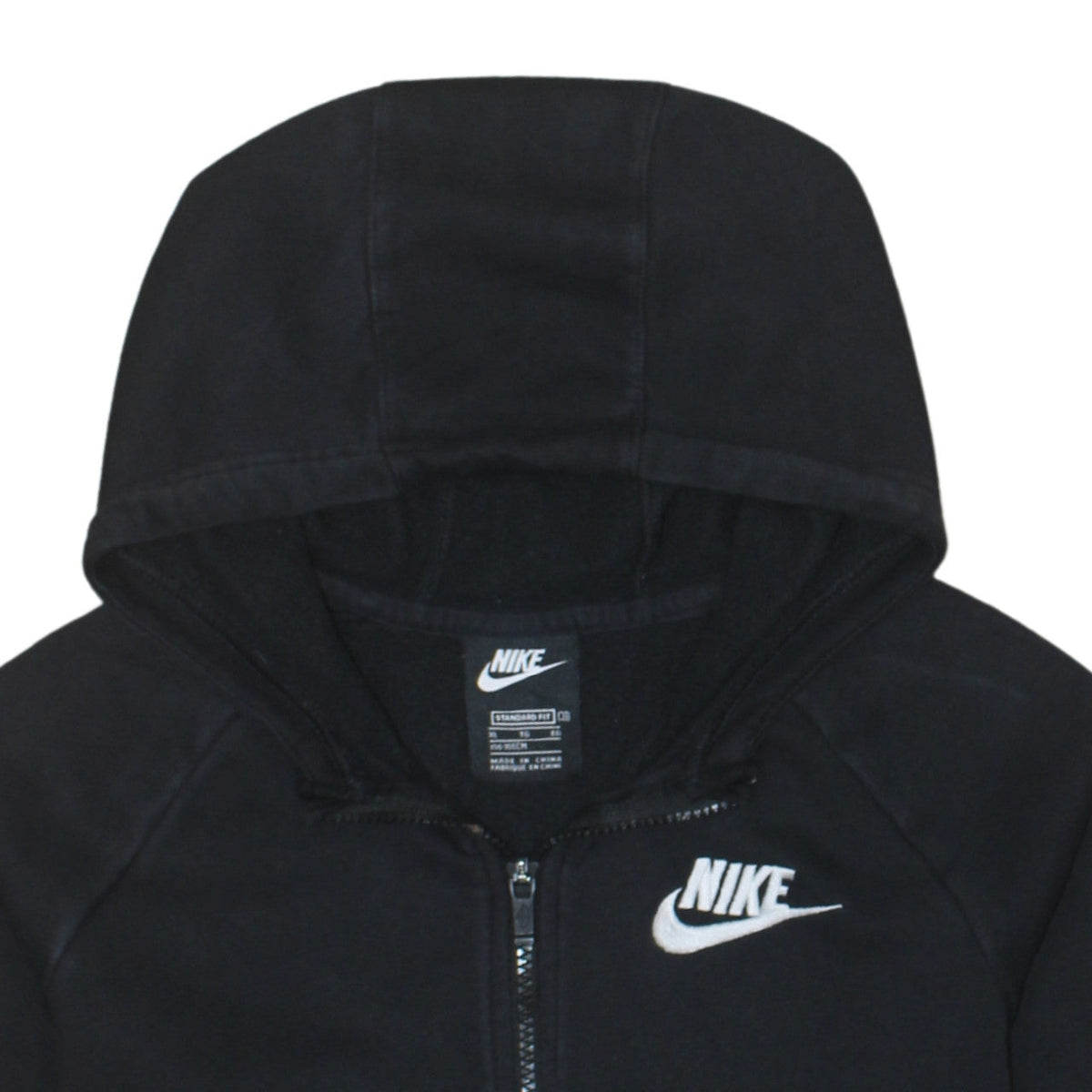 Nike Boys Black Full Zip Fleece Hoodie XL 156-166cm Hooded Sweatshirt