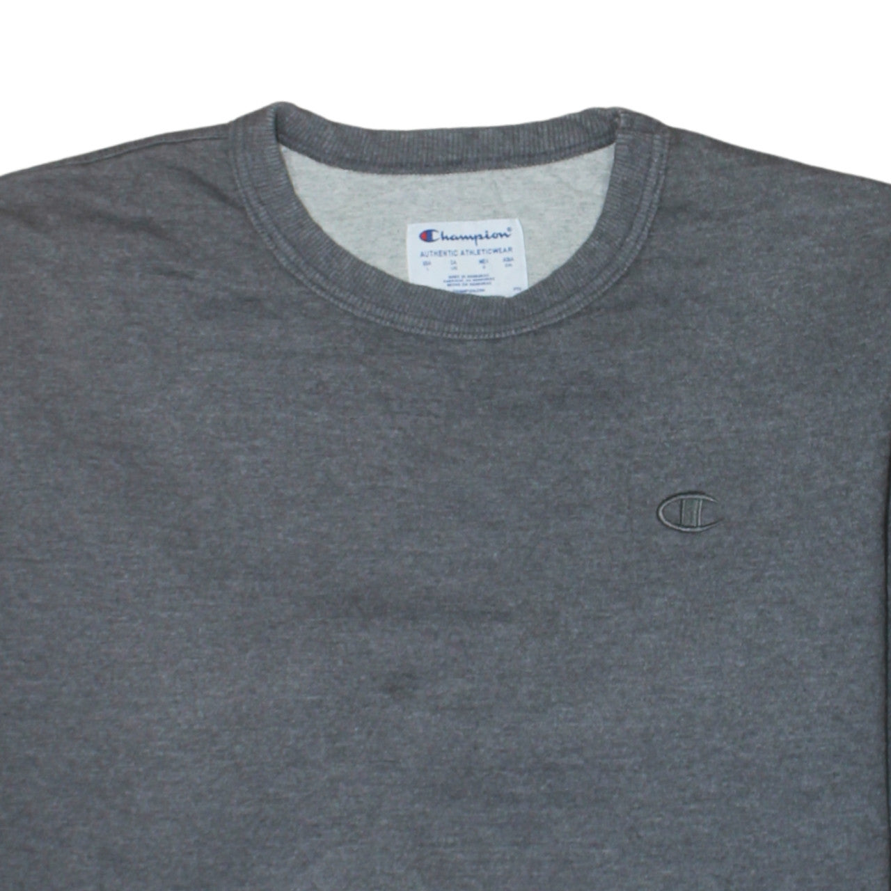 Champion Men's Grey Crew Neck Pullover Sweatshirt Size L