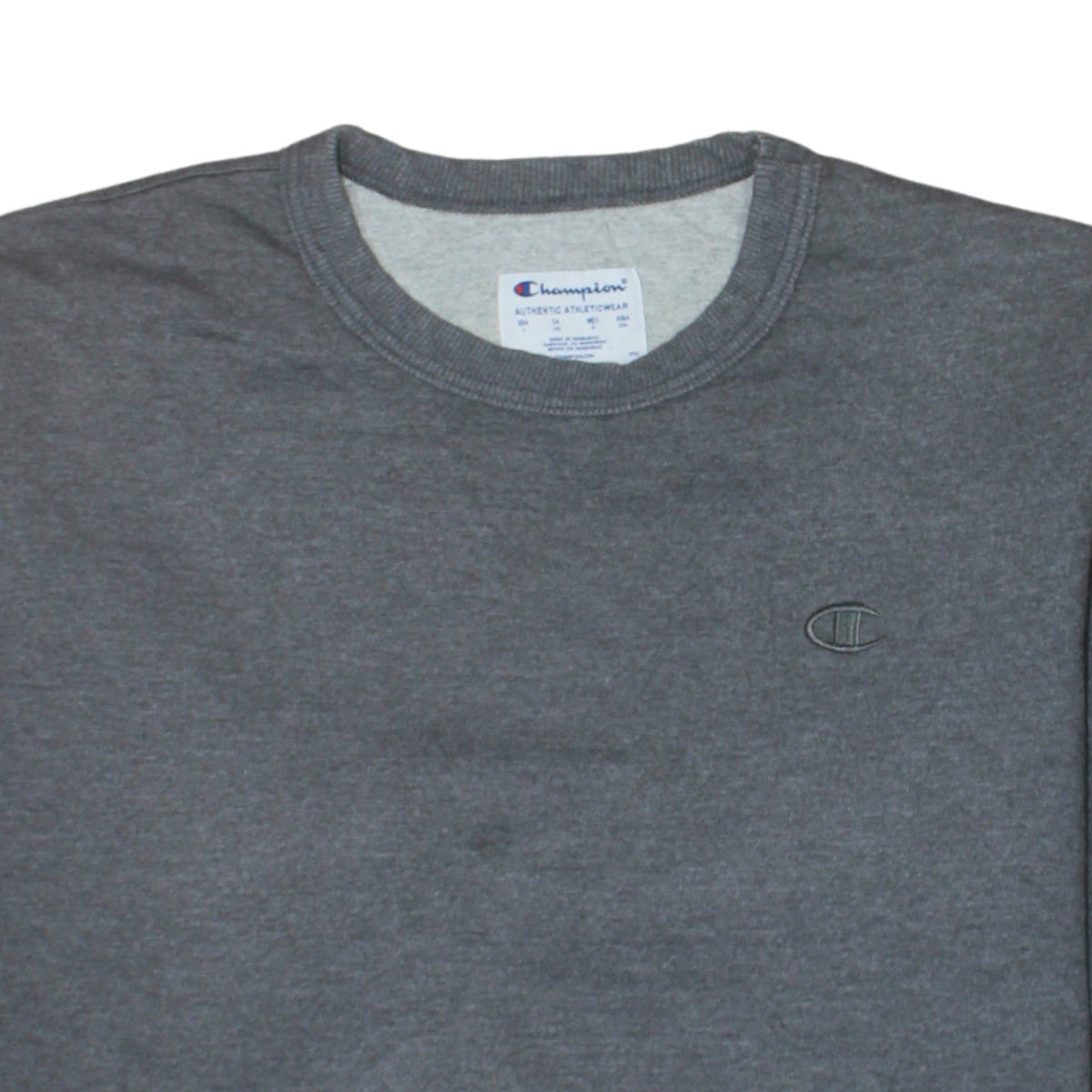 Champion Men's Grey Crew Neck Pullover Sweatshirt Size L