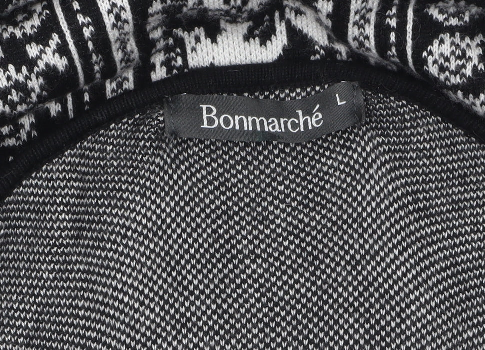 Bonmarché Women’s Black Knit Floral Shift Dress Size L