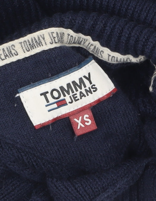 Tommy Jeans Women’s Blue XS Jumper Dress High Neck Long Sleeve