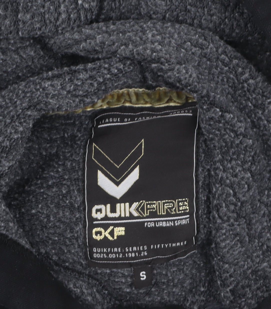 QuikFire Men's Black Pullover Hoodie Size S Fleece Lined Graphic Sportswear