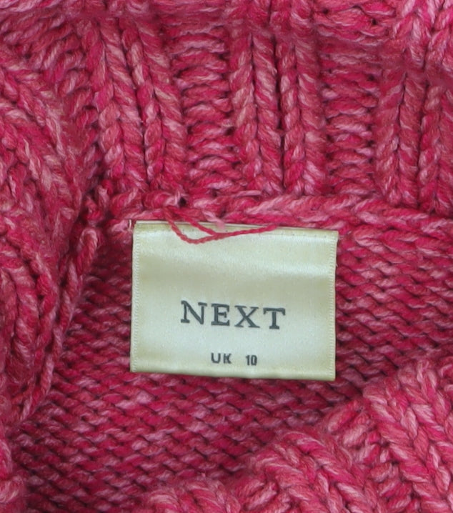 Next Women’s Pink Roll Neck Chunky Knit Jumper UK 10