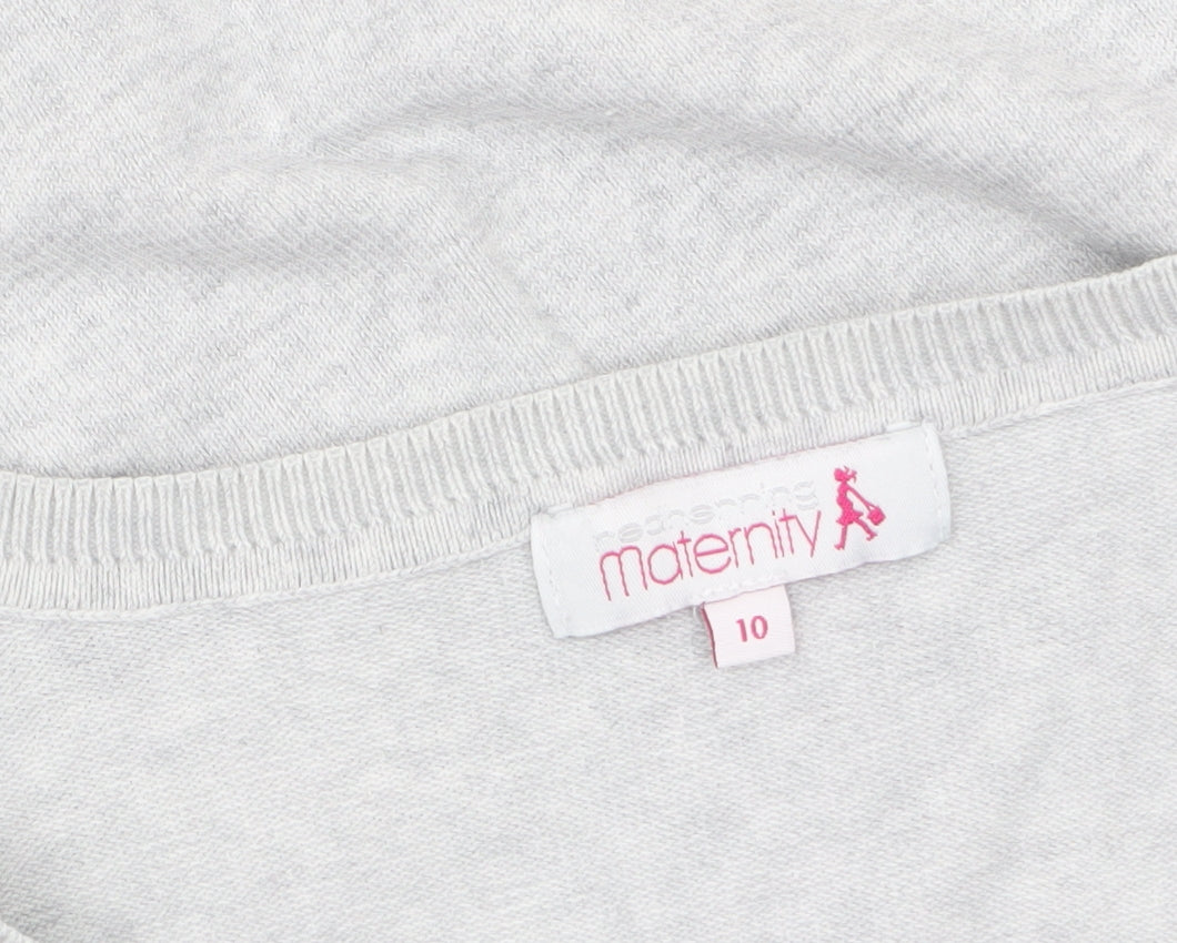 Red Herring Maternity Grey Scoop Neck Cotton Jumper Size 10