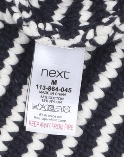 Next Women’s Black & Beige Knit Pullover Jumper Medium Cotton Blend
