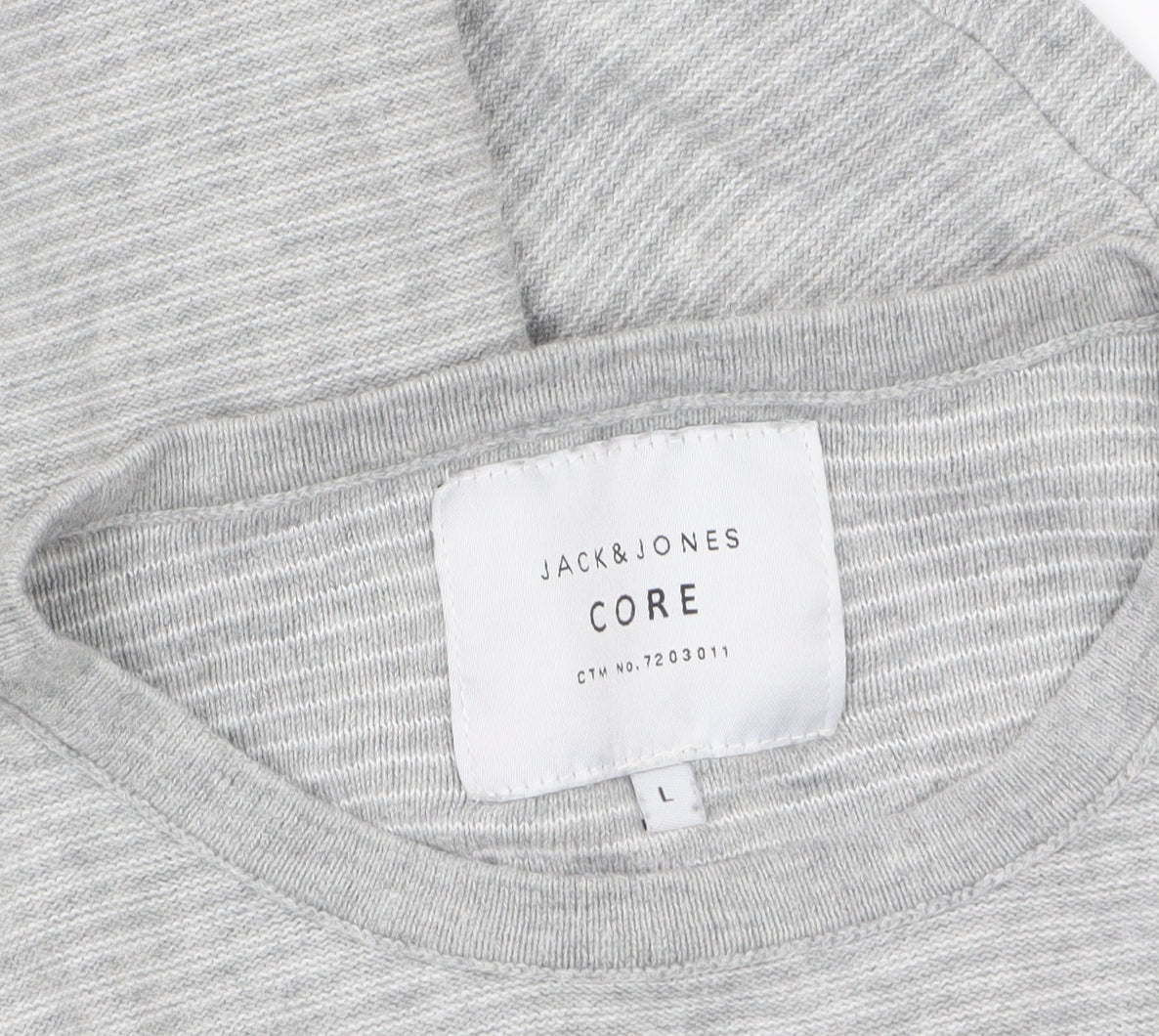Jack & Jones Men’s Grey Cotton Pullover Jumper L