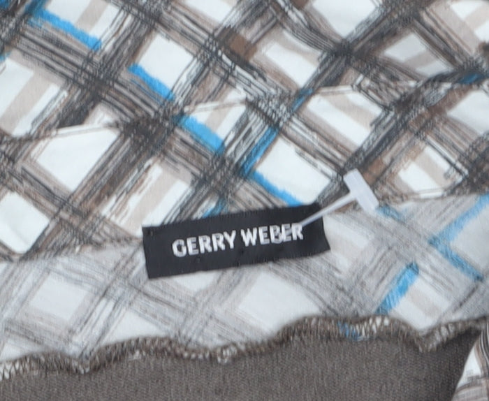 Gerry Weber Women's Brown Check Layered Cardigan Size 20