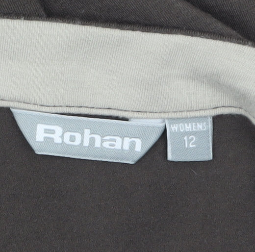 Rohan Womens Brown Size 12 3/4 Sleeve V-Neck Button Cardigan