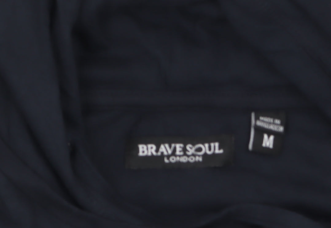 Brave Soul Men's Blue Cotton Pullover Hoodie Size M