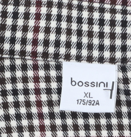 Bossini Women's Brown Check Blazer XL UK 16 Single-Breasted Jacket