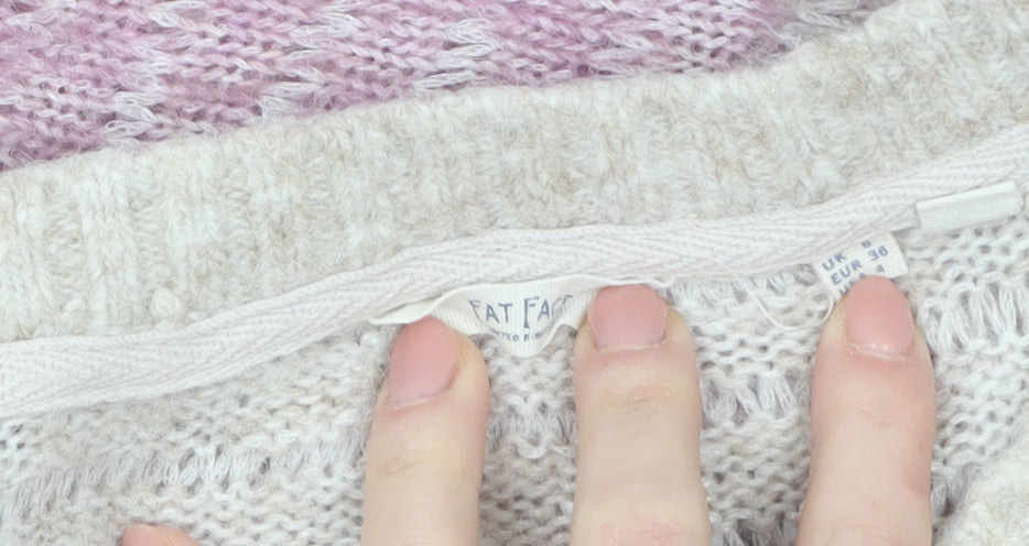 FatFace Women's Beige Purple Ombre Knit Jumper Size 10 Regular