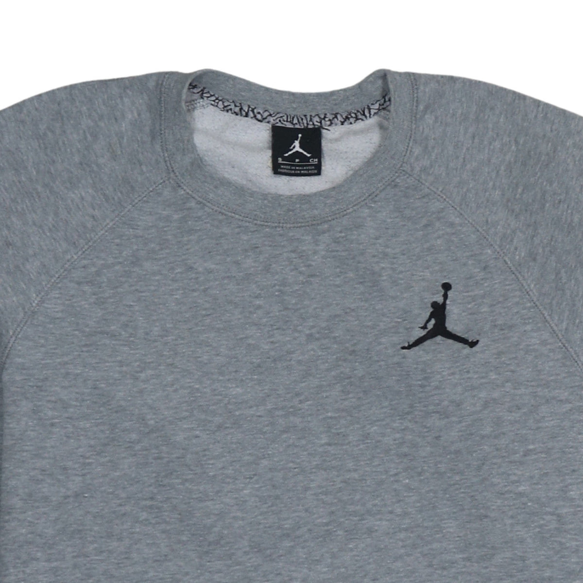 Jordan Men's Grey Crew Neck Sweatshirt Small Embroidered Logo Pullover