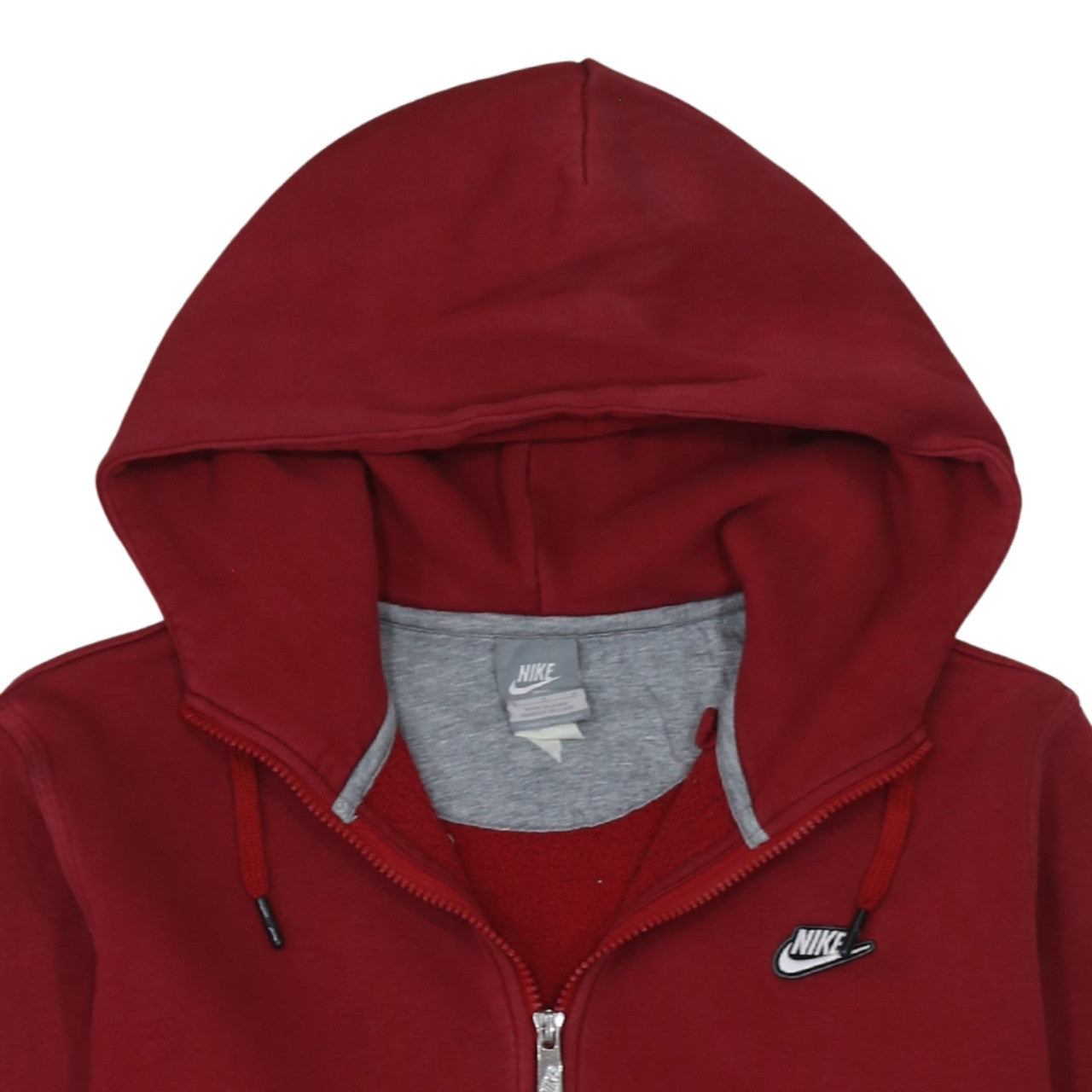 Nike Men's Red Full Zip Hoodie Sweatshirt Size M Cotton Blend