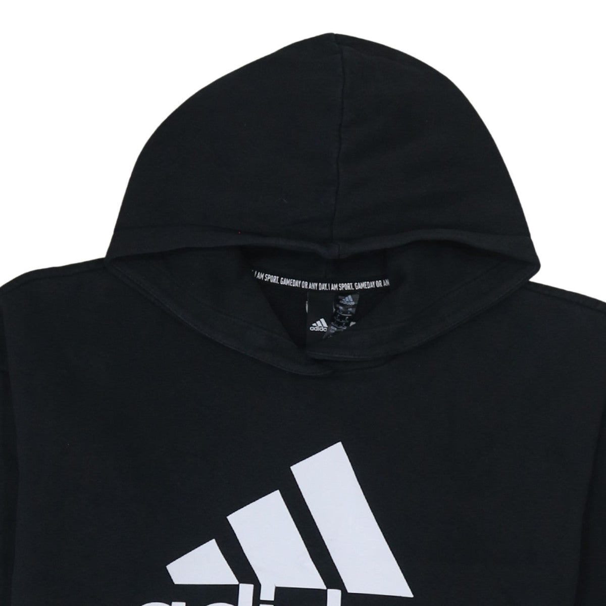 Adidas Womens Black Pullover Hoodie Size S Logo Print Sportswear