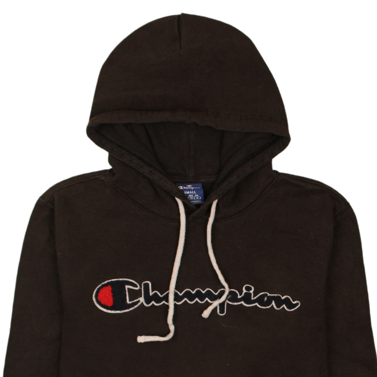 Champion Men's Brown Pullover Hoodie Small Logo Fleece Sweatshirt