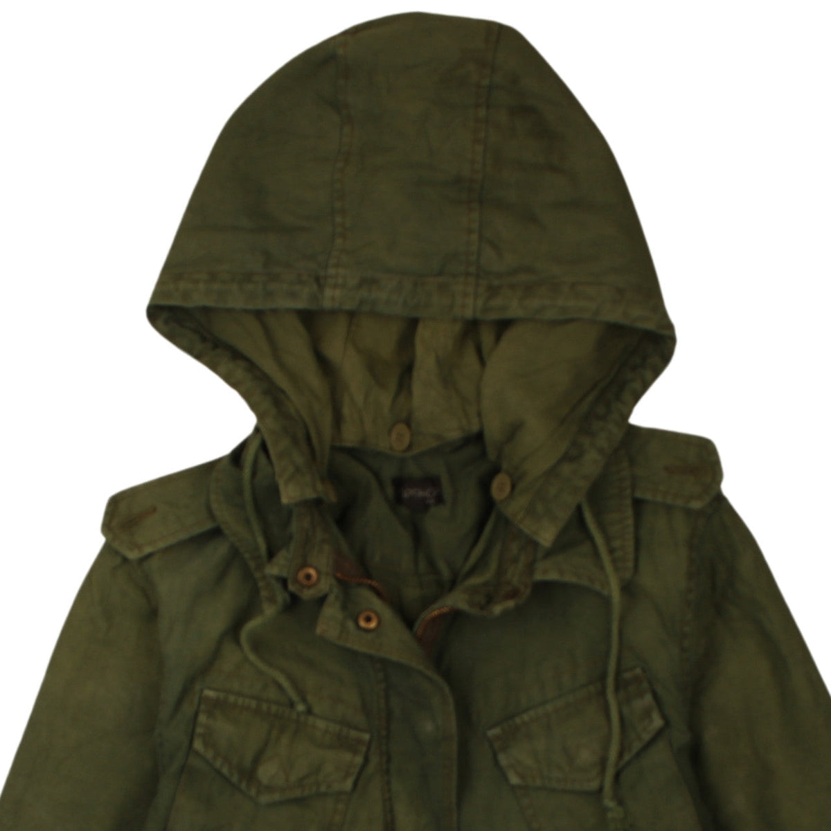 Topshop Women's Green Hooded Military Jacket Size 12