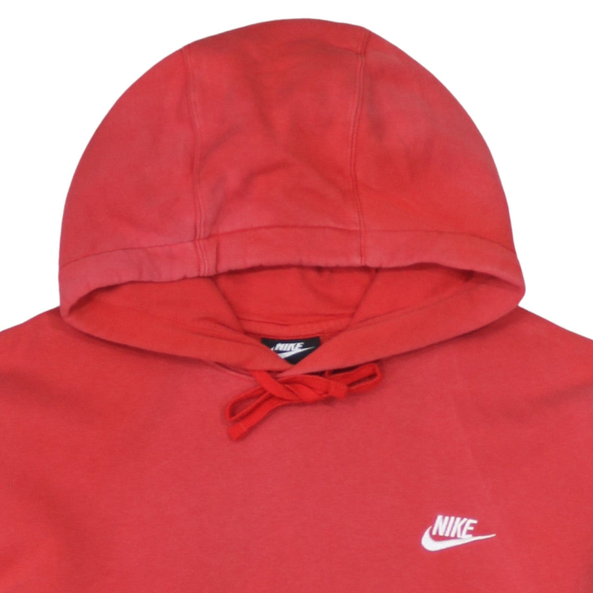 Nike Men's Red Pullover Hoodie L Fleece Logo Sportswear