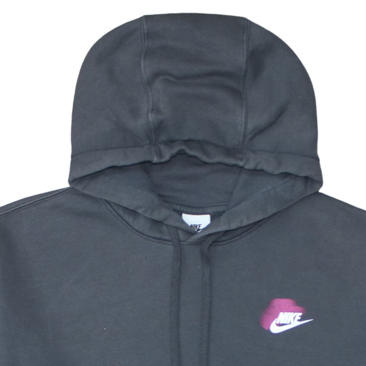 Nike Womens Black XL Pullover Hoodie with Pink Logo Sportswear Design