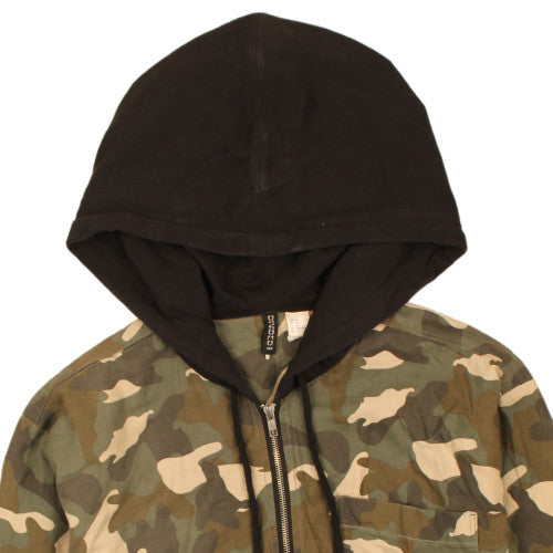 H&M Divided Womens Camo Full Zip Hoodie Green Size 16