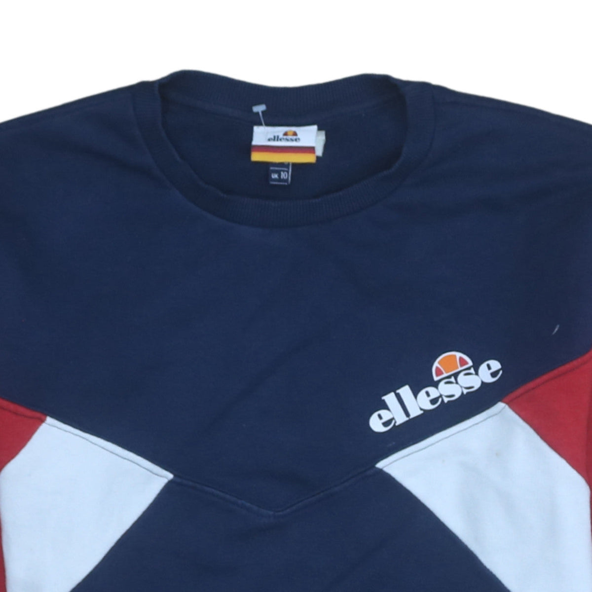 Ellesse Women’s Navy Red Colourblock Sweatshirt UK 10