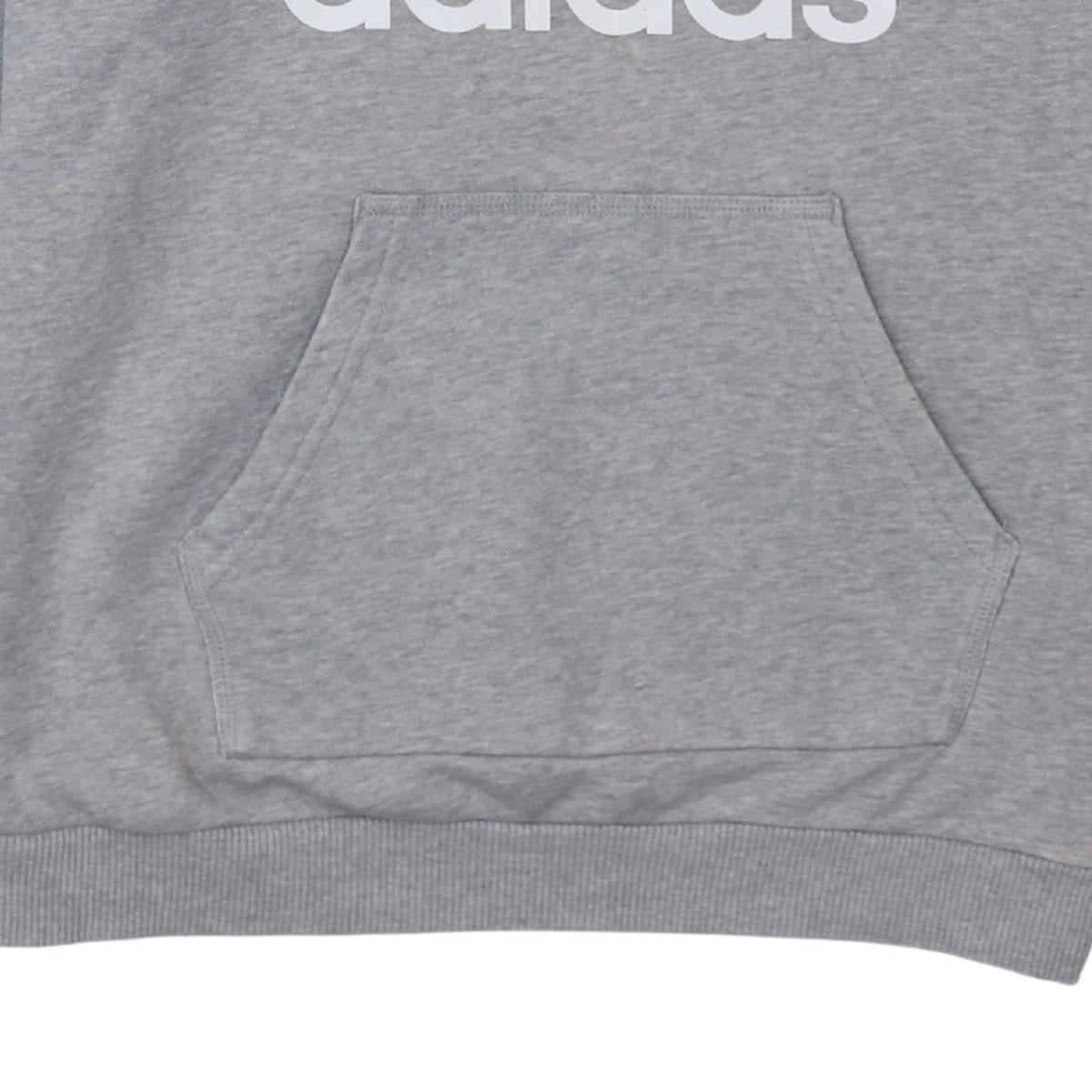 Adidas Women Grey Pullover Hoodie L Logo Sweatshirt Casual