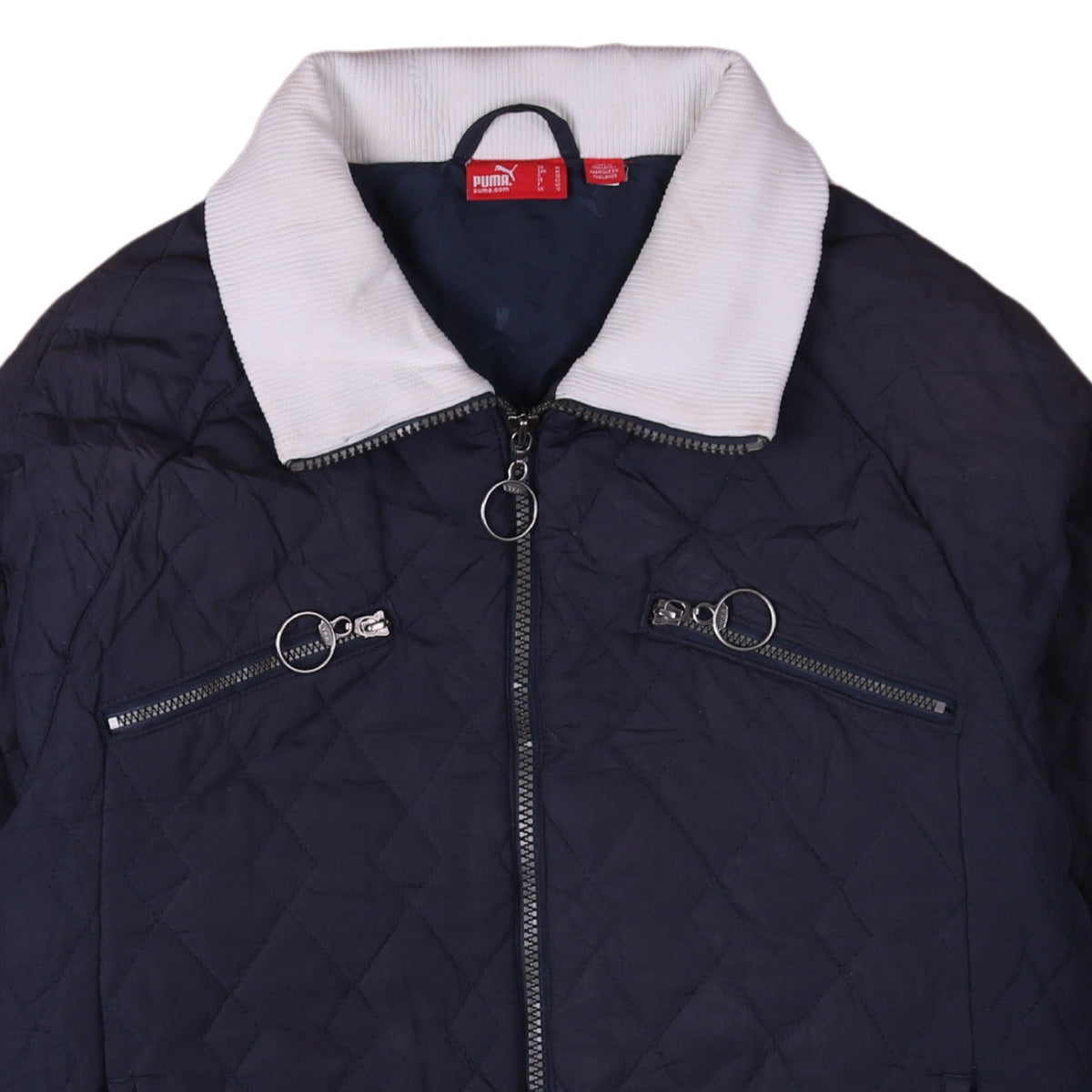 Puma Women's Blue Quilted Full Zip Activewear Jacket Size 12
