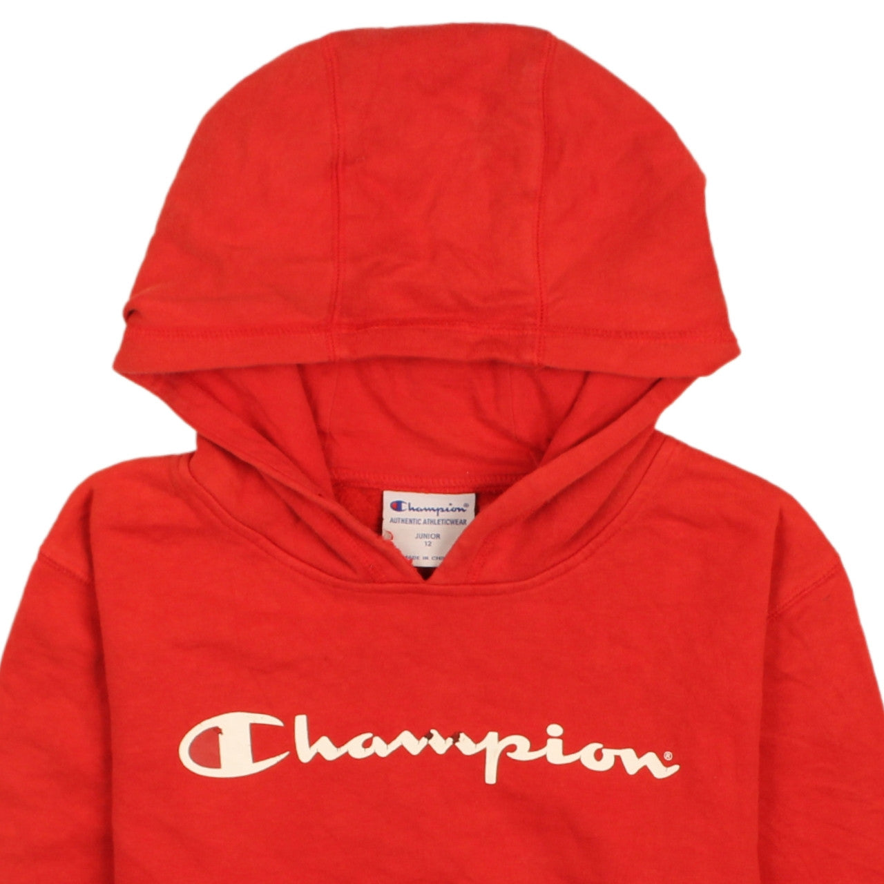 Champion Boys Red Pullover Hoodie 12 Years Fleece Logo Sweatshirt