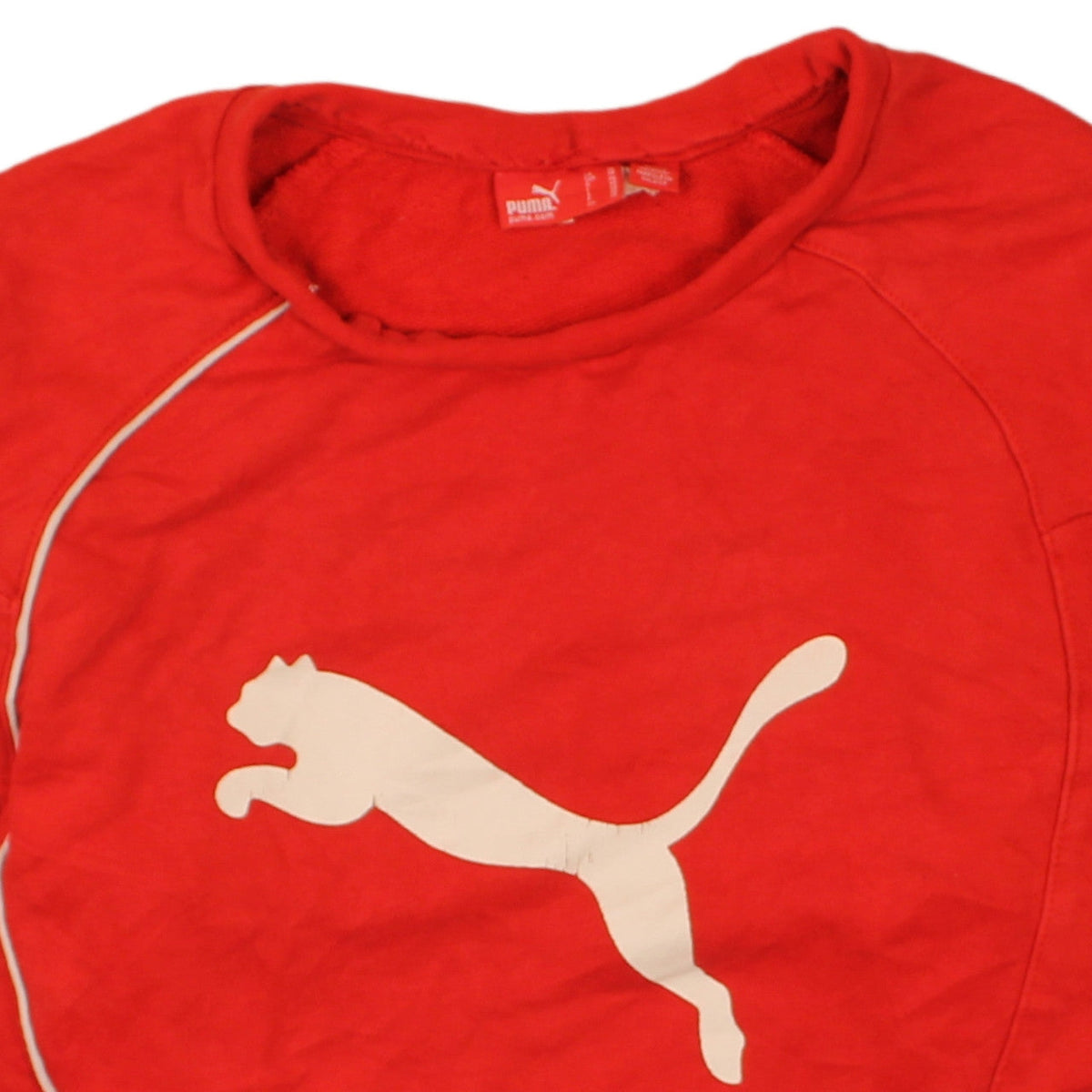 Puma Men's Red XS Crew Neck Logo Pullover Sweatshirt