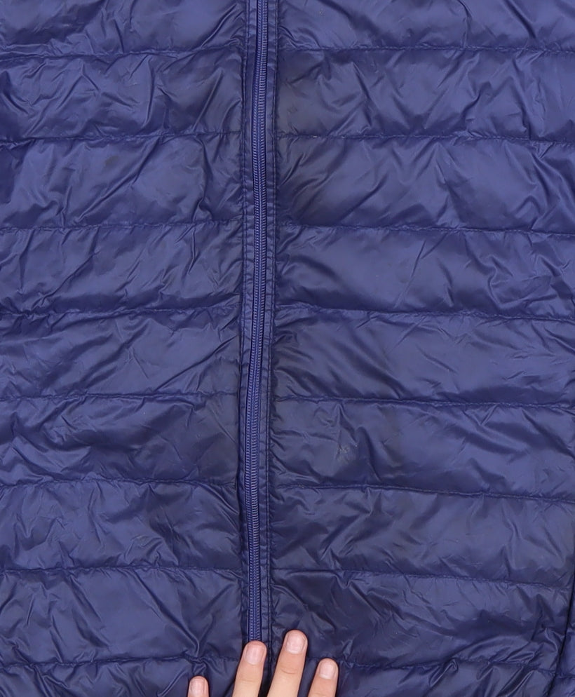 Lee Cooper Men's Blue Hooded Puffer Jacket Size S Polyester Down Filled