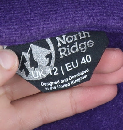 North Ridge Womens Purple Fleece 1/2 Zip Active Jacket UK 12