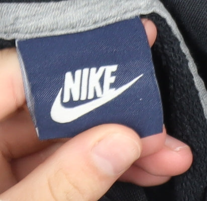 Nike Men's Black Pullover Hoodie M Fleece Logo Sportswear