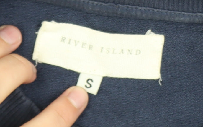 River Island Men's Blue Amsterdam Graphic Sweatshirt Size S