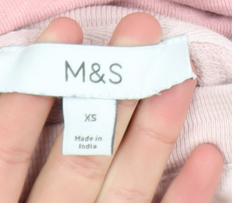 Marks & Spencer Womens Pink Ombre Cotton Sweatshirt XS