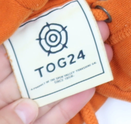 TOG24 Men's Orange Pullover Hoodie L Hooded Cotton Blend Sweatshirt