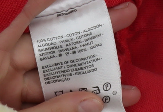 Levi's Women Red 3XL 1/4 Zip Logo Sweatshirt Cotton Casual