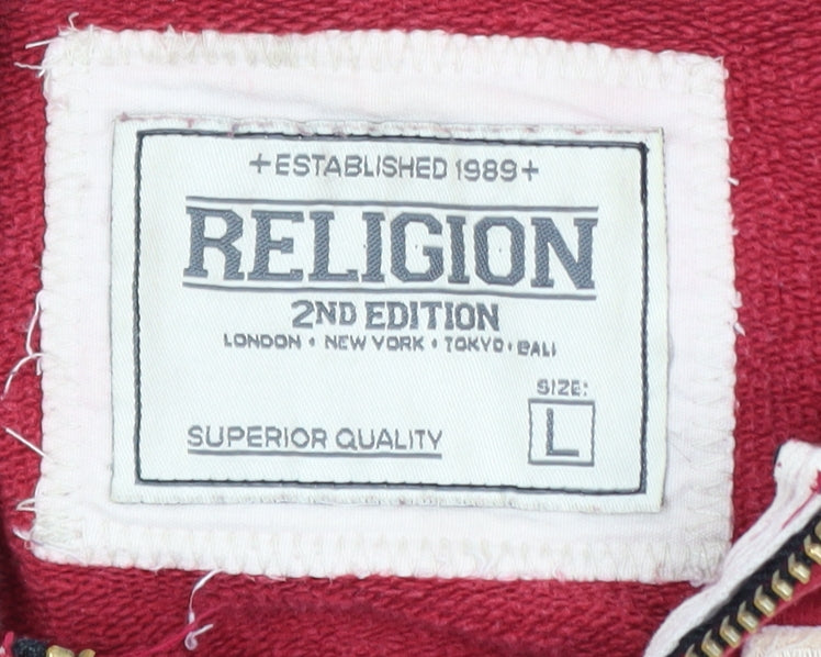 Religion Women’s Red Havana 05 Full Zip Hooded Track Jacket L