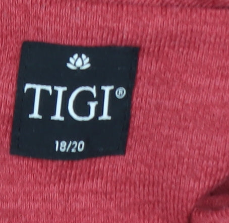 TIGI Women’s Red Cowl Neck Long Sleeve Wrap Plus Size 18/20 Top