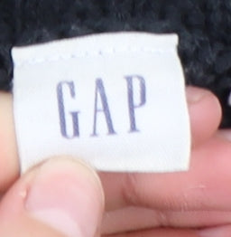 GAP Men's Black Cable-Knit Roll Neck Cotton Jumper Size S